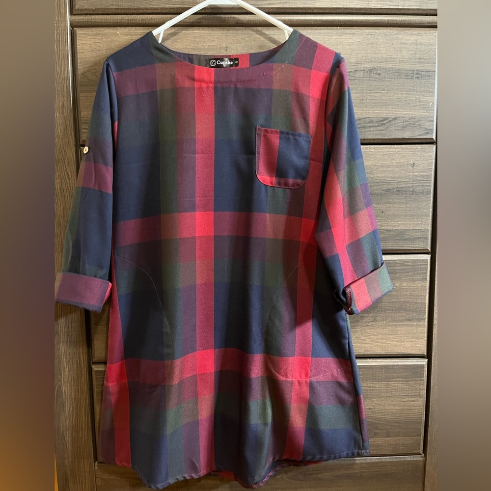 Cupshe plaid dress-small